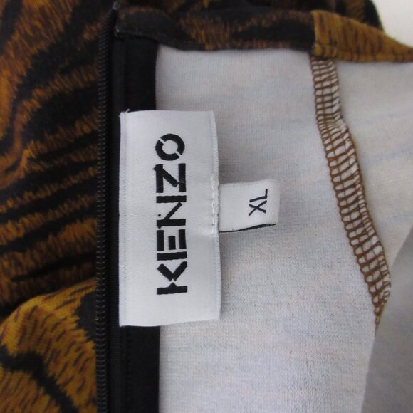 Kenzo Top Women XL Turtleneck Tiger Animal Print Designer Timeless - Picture 7 of 11